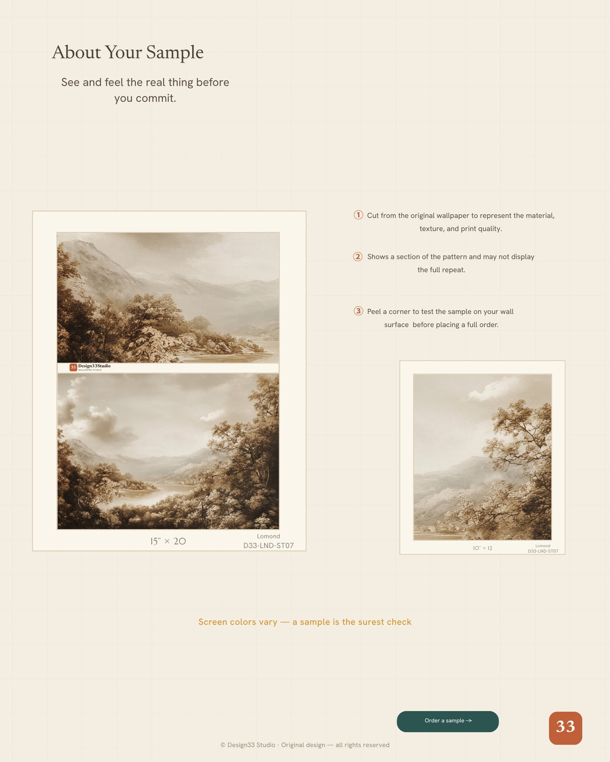 Lomond — A Sepia Mountain Lake Landscape Mural