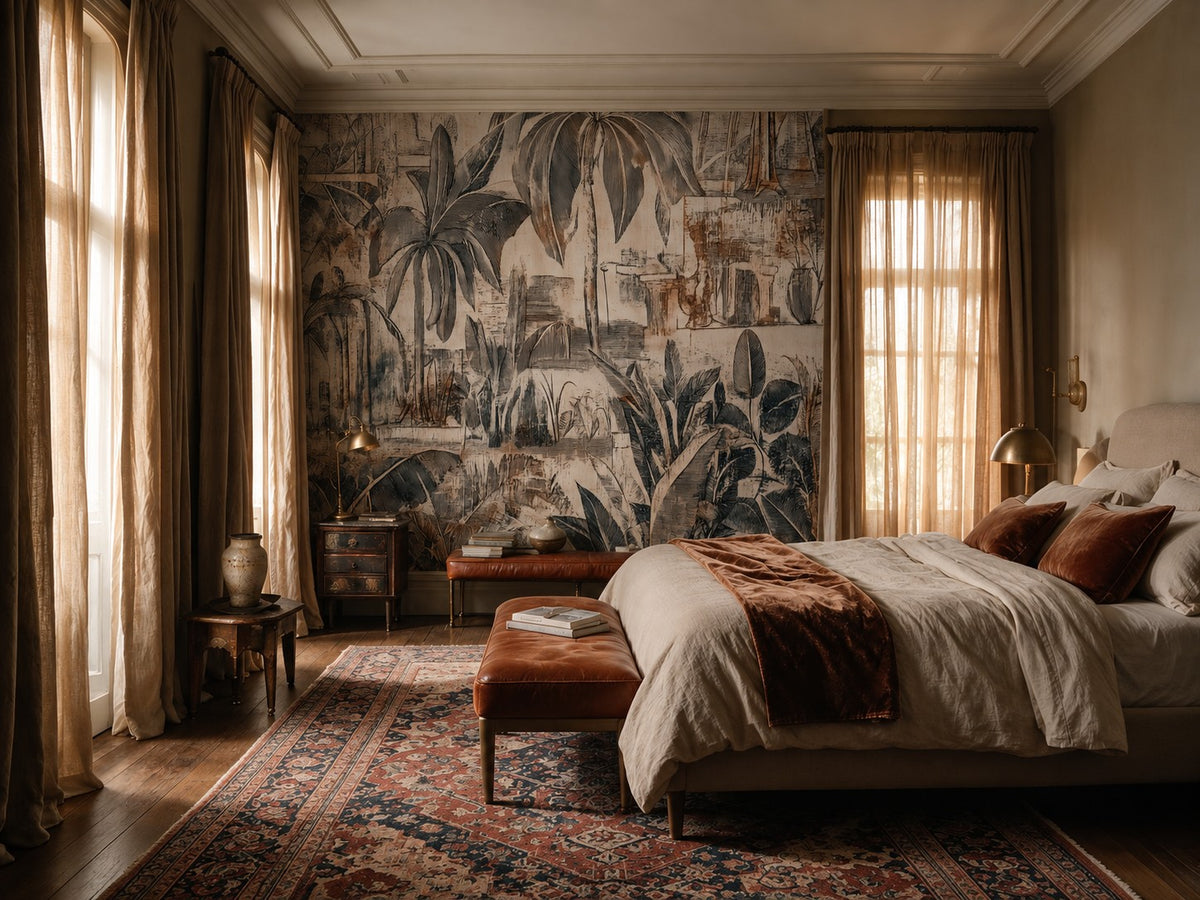 Lost Eden — Vintage Tropical Engraved Mural