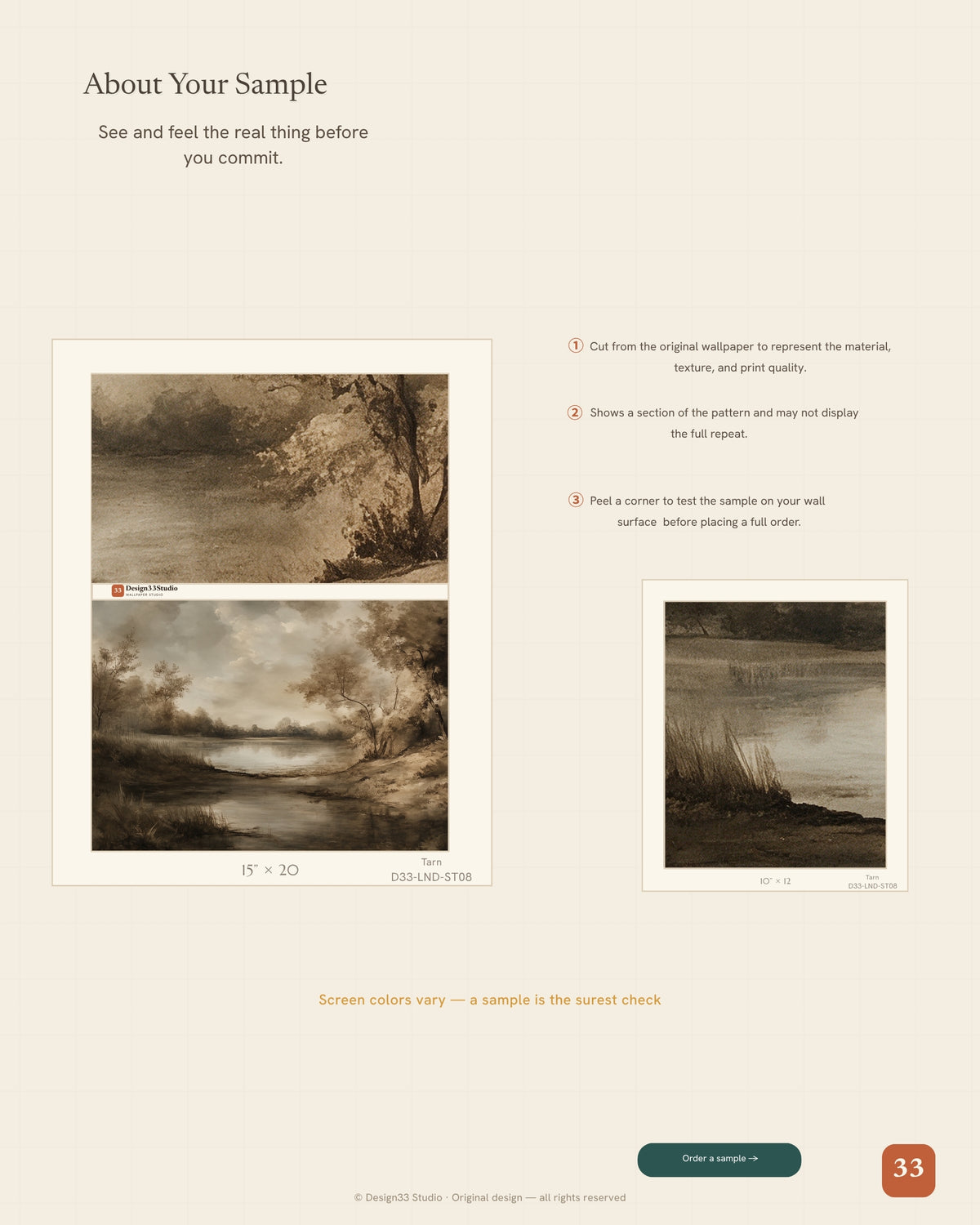 Tarn — A Moody Sepia Lake Landscape Mural