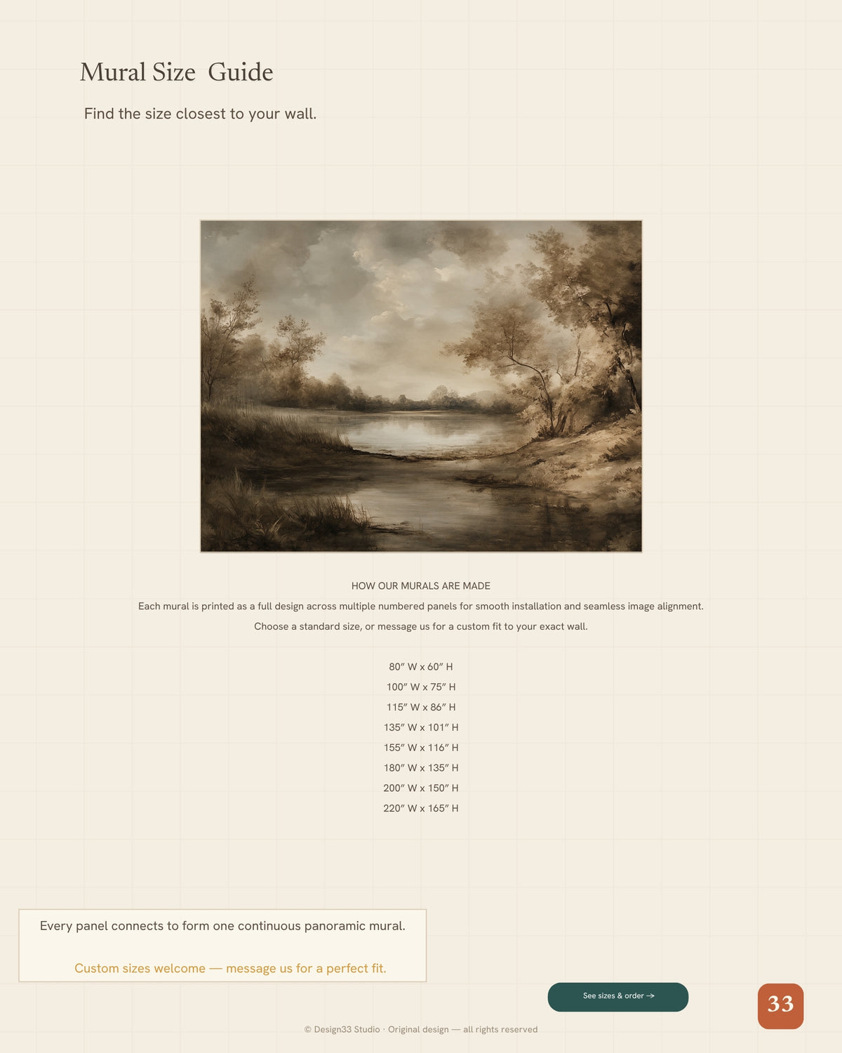 Tarn — A Moody Sepia Lake Landscape Mural