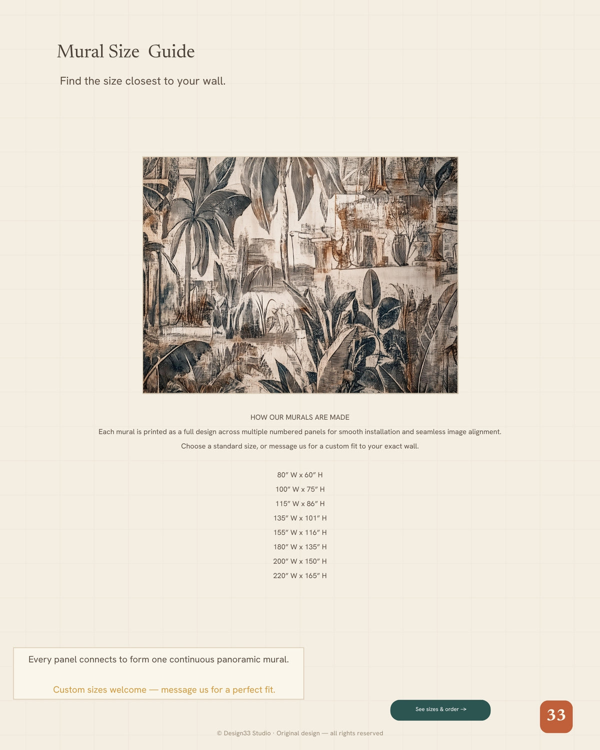 Lost Eden — Vintage Tropical Engraved Mural