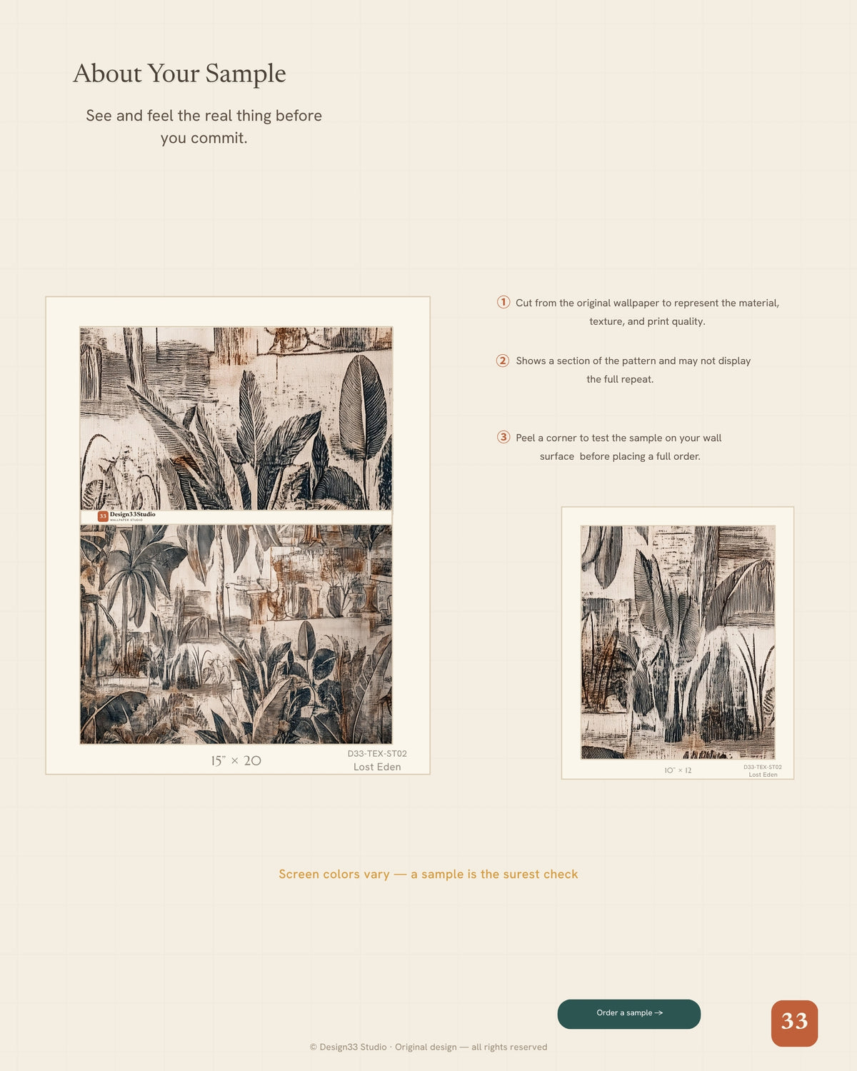 Lost Eden — Vintage Tropical Engraved Mural