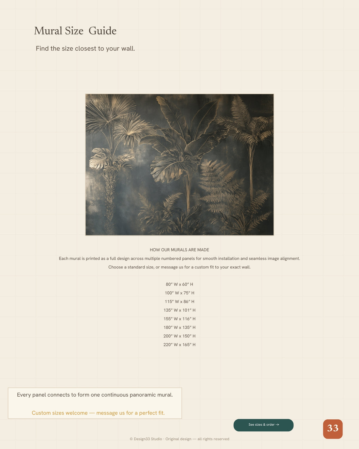 Verdant — A Dark Botanical Engraving Mural of Tropical Palms & Ferns