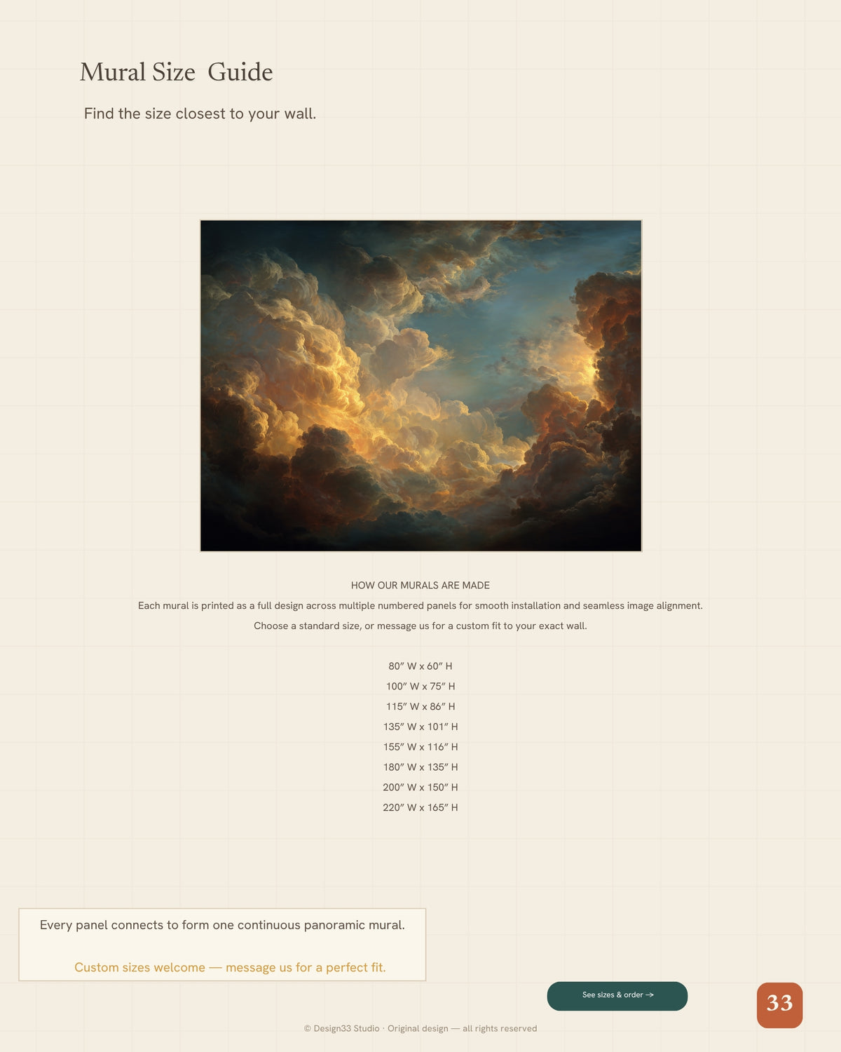 Golden Hour — Dramatic Painterly Sky Mural Wallpaper