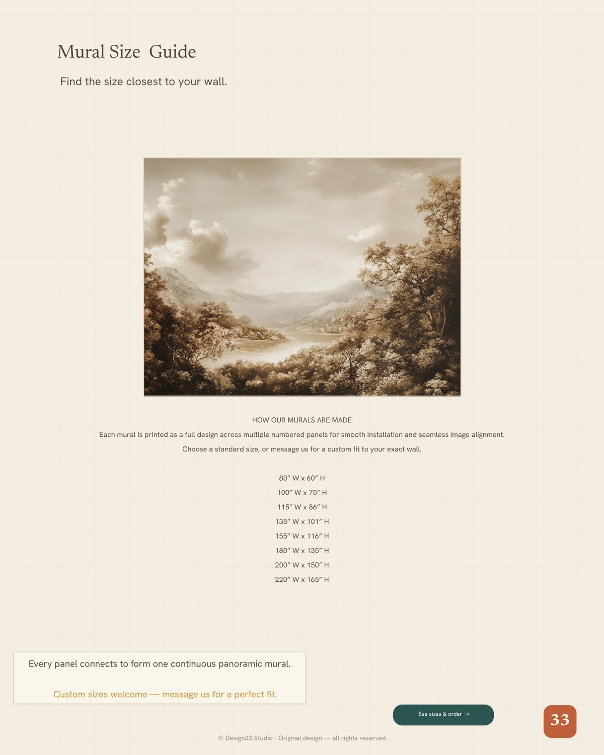 Lomond — A Sepia Mountain Lake Landscape Mural