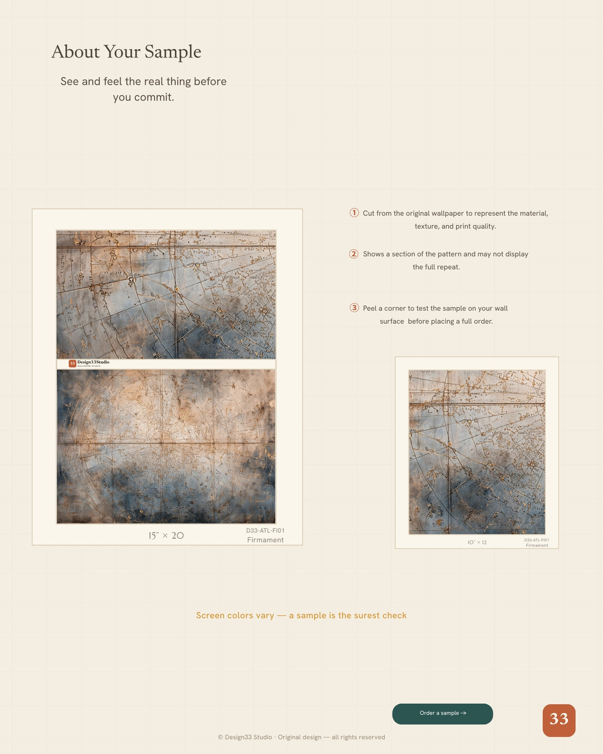Firmament — An Antique Celestial Star Map Mural