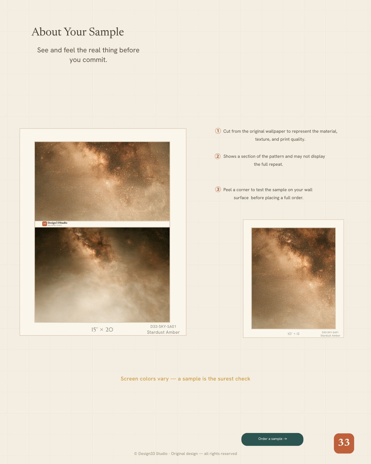 Stardust Amber — Warm Milky Way Sky Mural | Earthy Gold Celestial Wallpaper, Ceiling or Wall