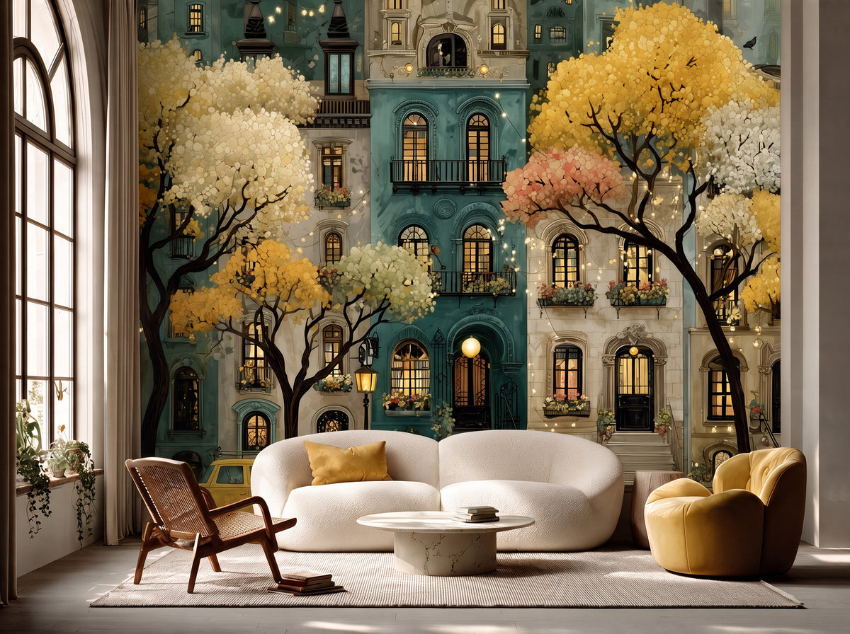 Madison Row — A Whimsical Illustrated City Street Mural