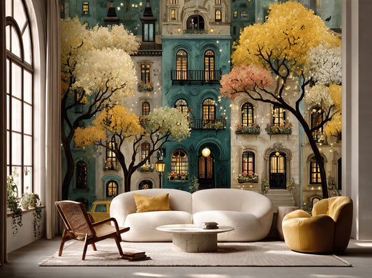 Madison Row — A Whimsical Illustrated City Street Mural