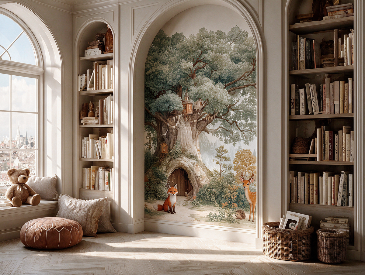Bramblewood — An Enchanted Woodland Treehouse Nursery Mural