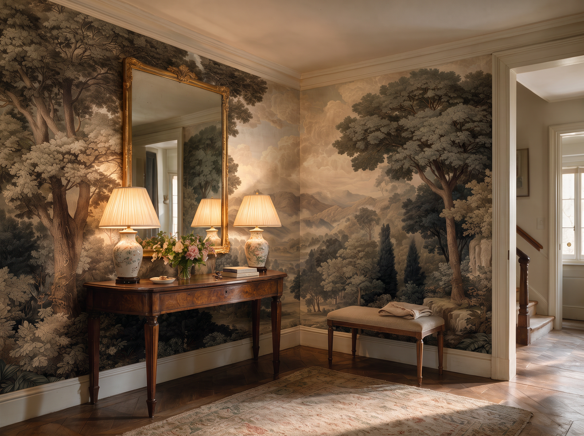 Sylva — A Vintage Forest & Mountain Landscape Mural