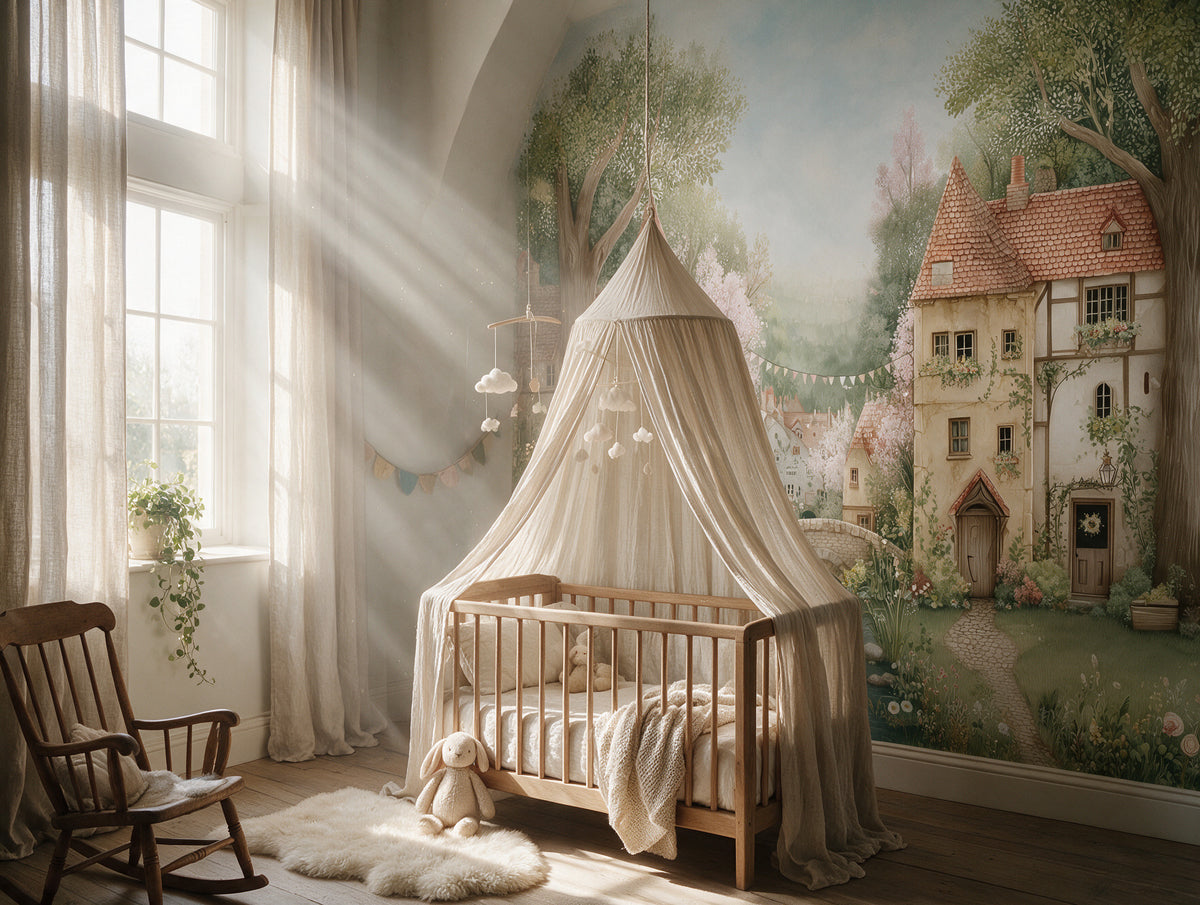 Willowbrook — A Fairytale Village Nursery Mural