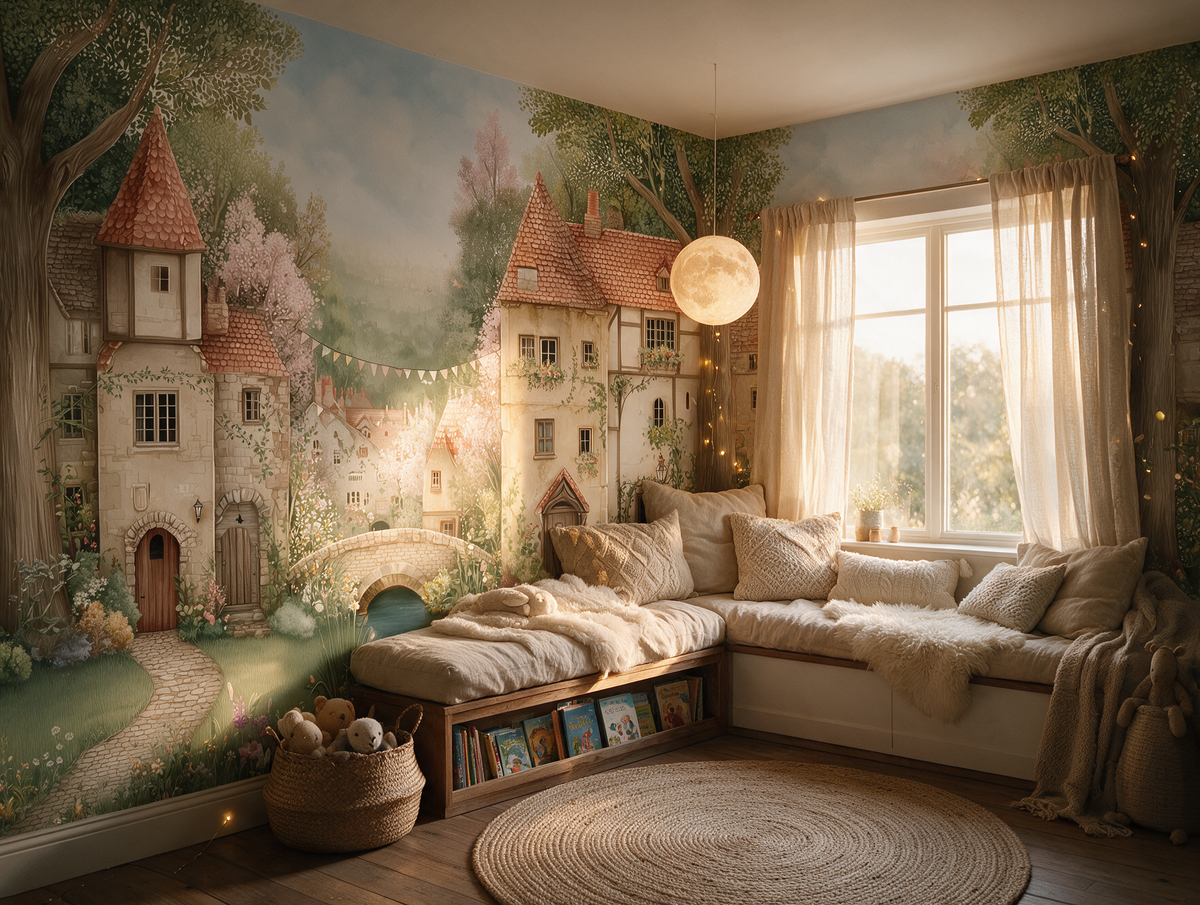 Willowbrook — A Fairytale Village Nursery Mural