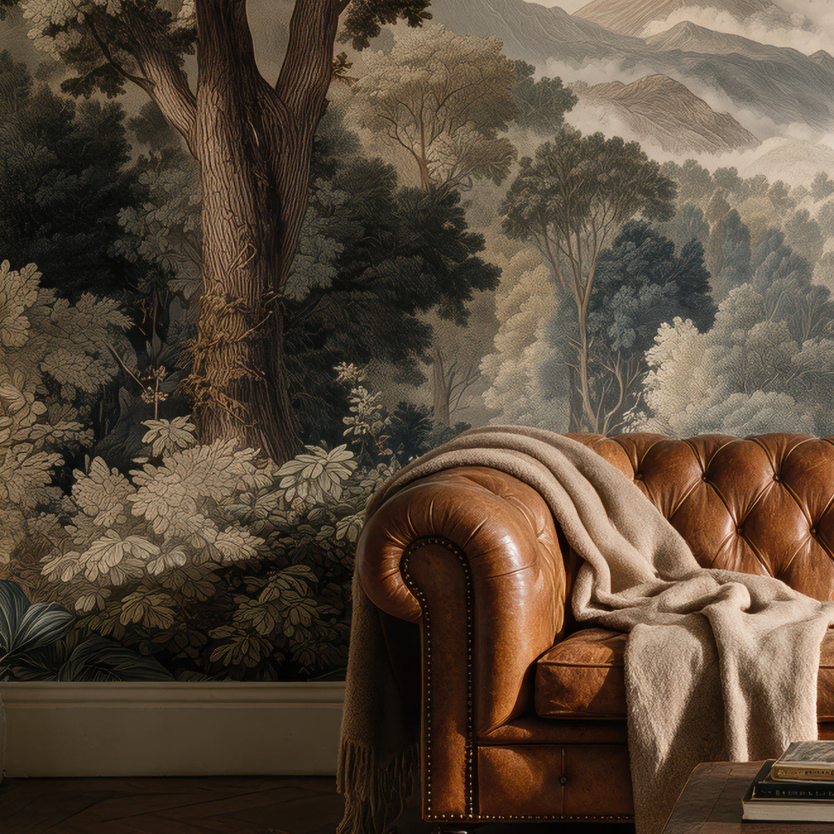 Sylva — A Vintage Forest & Mountain Landscape Mural