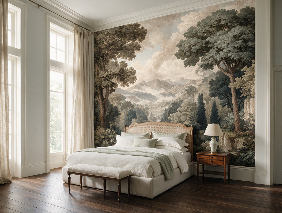 Sylva — A Vintage Forest & Mountain Landscape Mural