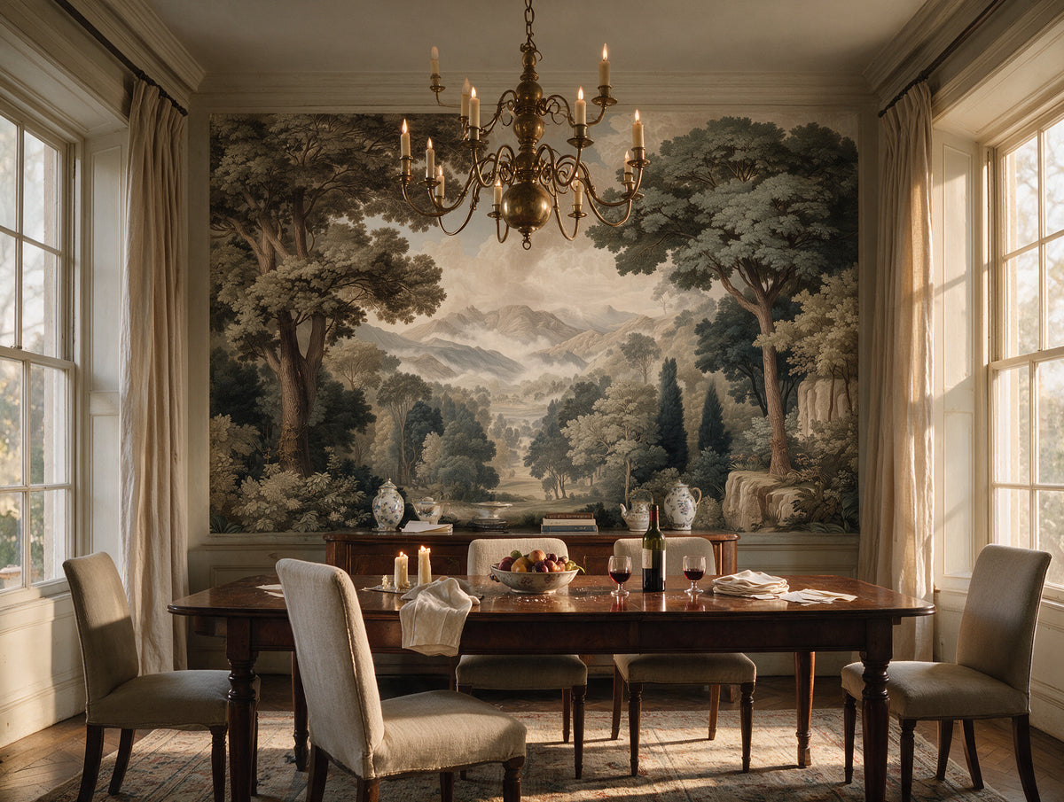 Sylva — A Vintage Forest & Mountain Landscape Mural