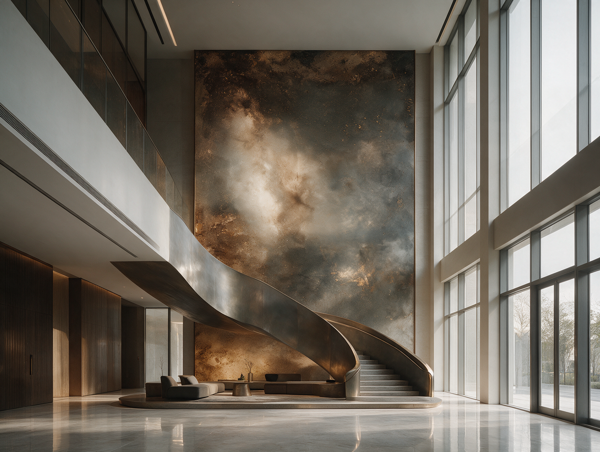 Aurum — An Abstract Fine-Art Mural of Earth & Gold