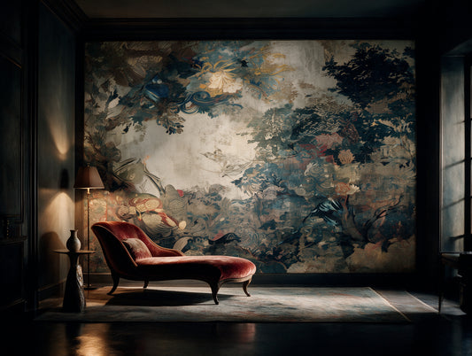 Cathay — A Vintage Chinoiserie Tapestry Mural