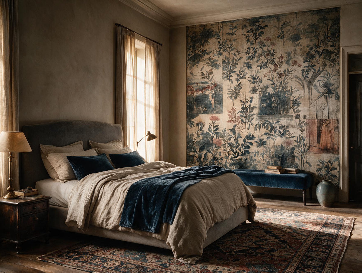 Indigo Botanical Mural