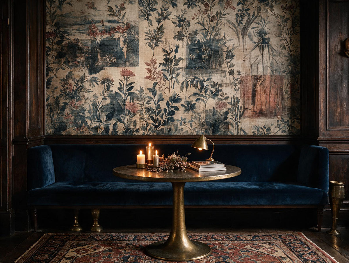 Indigo Botanical Mural