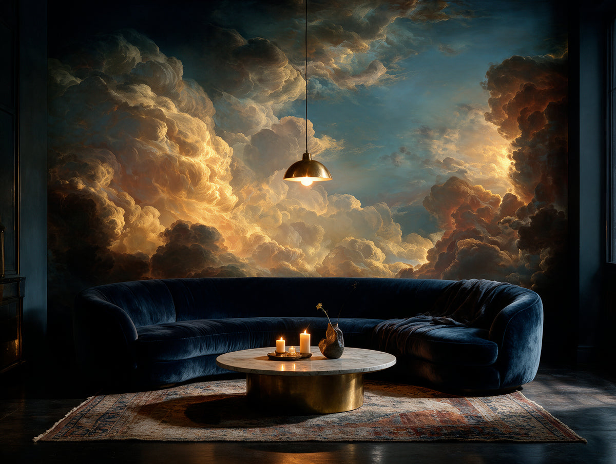 Golden Hour — Dramatic Painterly Sky Mural Wallpaper