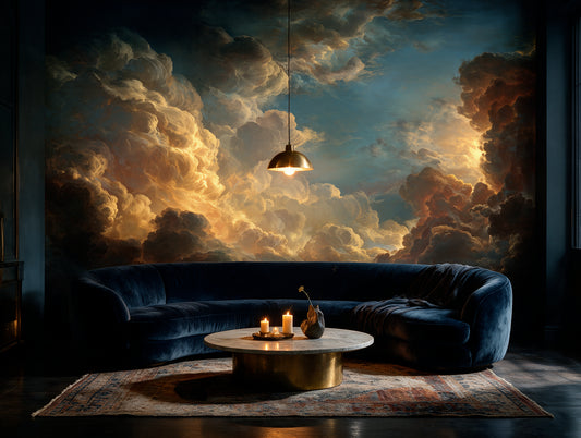 Golden Hour — Dramatic Painterly Sky Mural Wallpaper