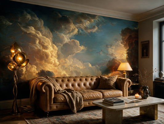 Golden Hour — Dramatic Painterly Sky Mural Wallpaper