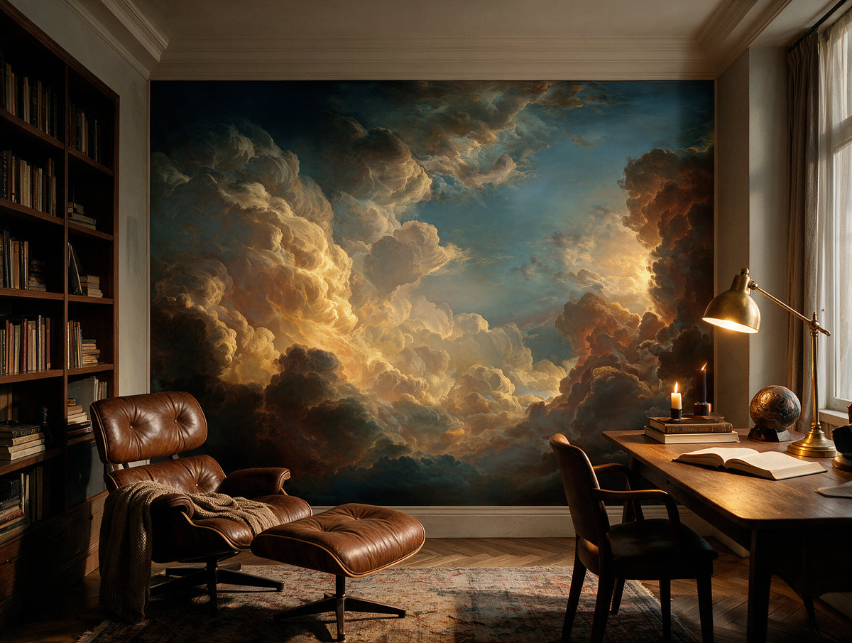 Golden Hour — Dramatic Painterly Sky Mural Wallpaper