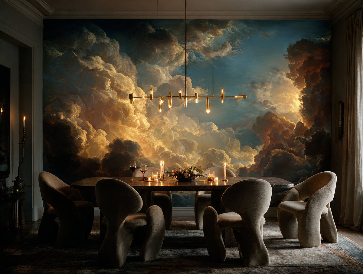 Golden Hour — Dramatic Painterly Sky Mural Wallpaper