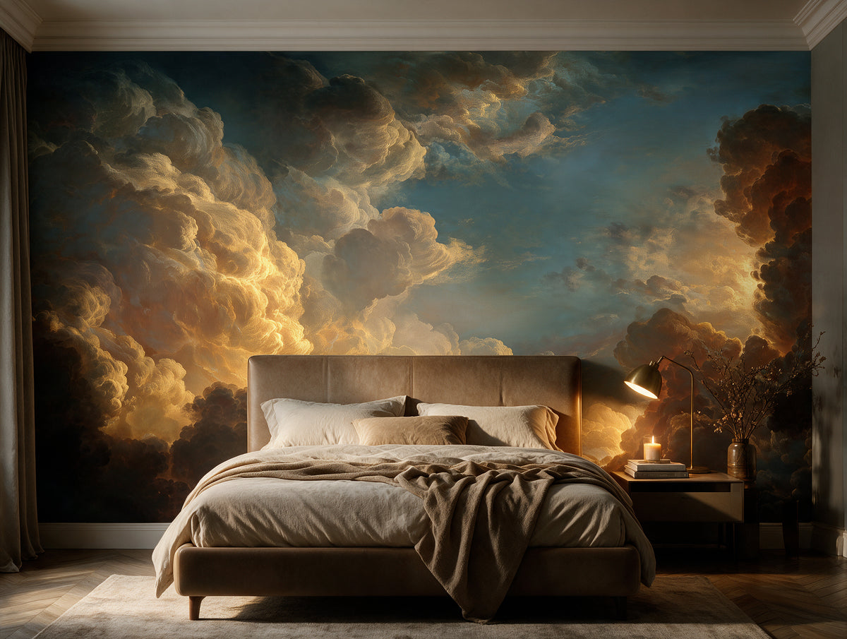 Golden Hour — Dramatic Painterly Sky Mural Wallpaper