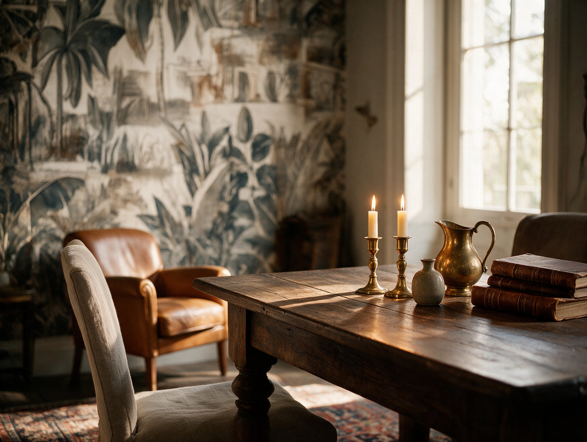 Lost Eden — Vintage Tropical Engraved Mural