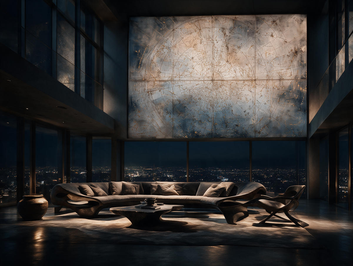 Firmament — An Antique Celestial Star Map Mural