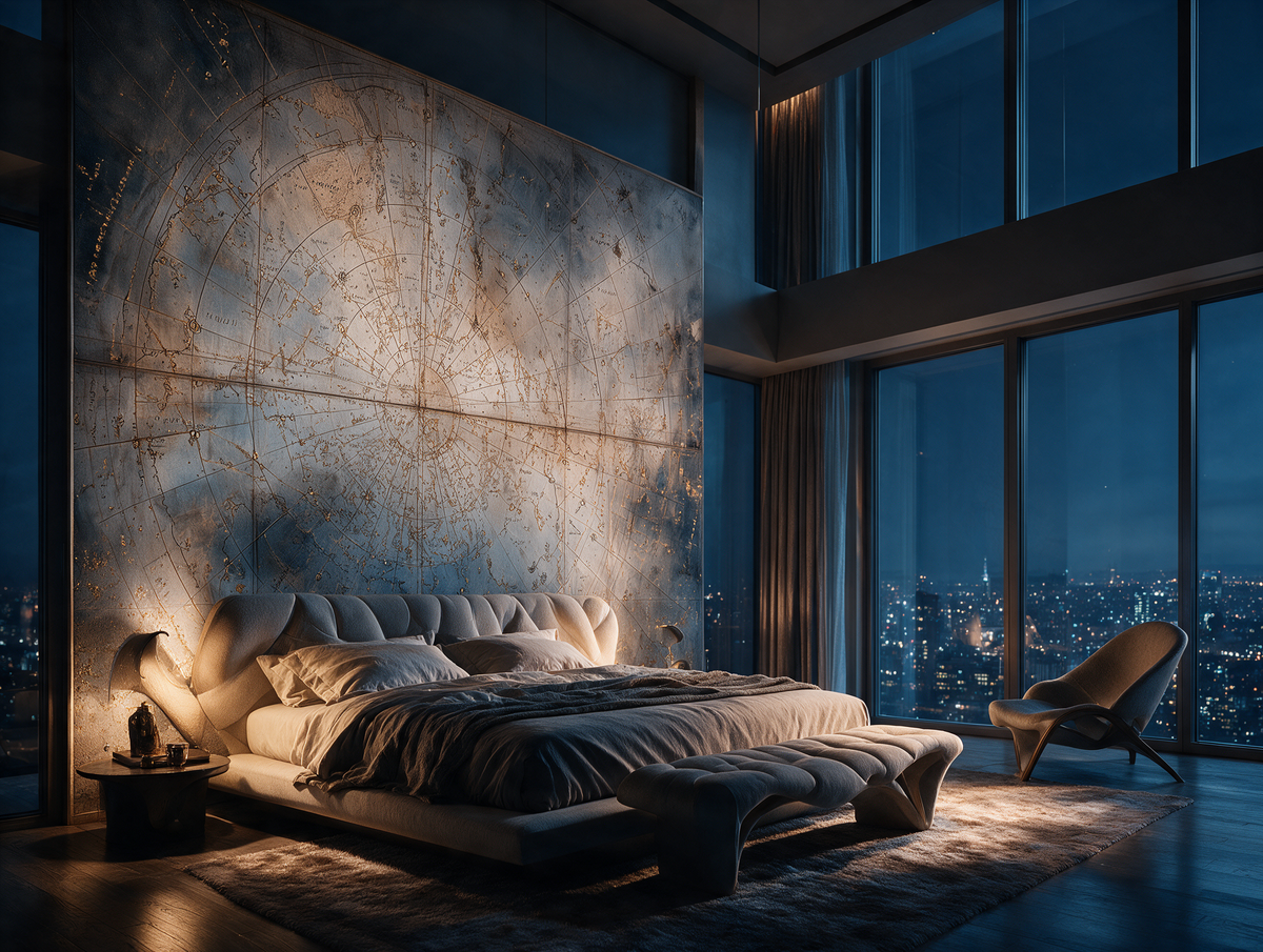 Firmament — An Antique Celestial Star Map Mural