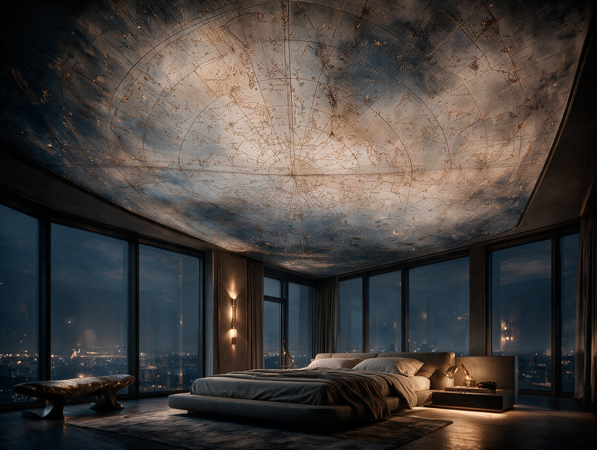 Firmament — An Antique Celestial Star Map Mural