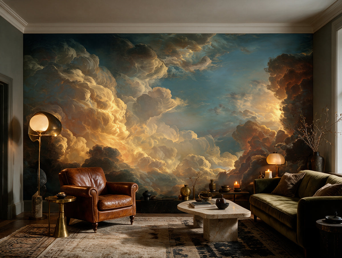 Golden Hour — Dramatic Painterly Sky Mural Wallpaper